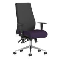 Dynamic Independent Seat & Back Posture Chair Height Adjustable Arms Onyx Black Back, Tansy Purple Seat Without Headrest High Back