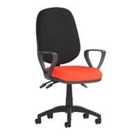 Dynamic Independent Seat & Back Task Operator Chair Loop Arms Eclipse Plus III Black Back, Tabasco red Seat Without Headrest High Back