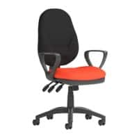 Dynamic Independent Seat & Back Task Operator Chair Loop Arms Eclipse Plus XL Black Back, Tabasco red Seat Without Headrest High Back