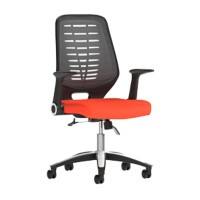 dynamic Relay Operator Chair Basic Tilt Fabric Optional Armrest Red, Silver 110 kg Relay 650 x 610 x 980 mm