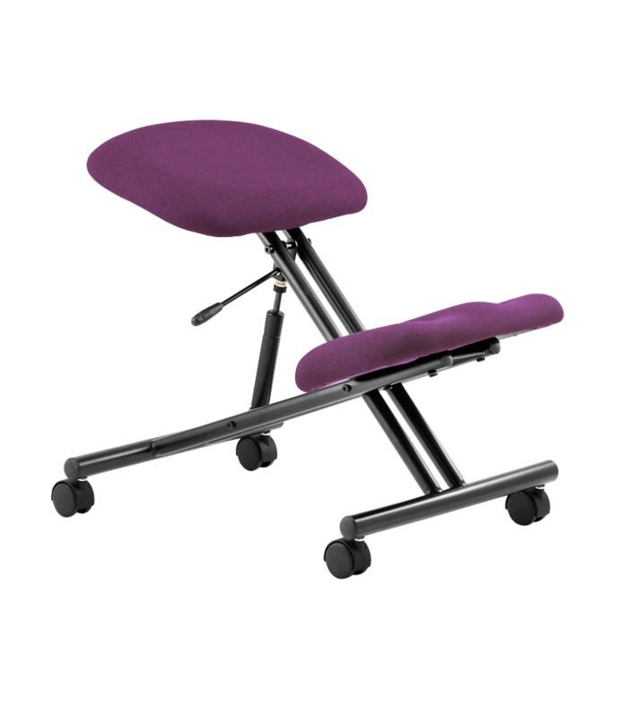 Dynamic Kneeling Stool Without Arms Kneeler Tansy Purple Seat, Black Frame Without Headrest Medium Back