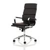 Dynamic Executive Chair Fixed Arms Hawkes Black Seat, PU Chrome Frame Without Headrest High Back