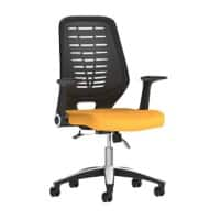 Dynamic Tilt & Lock Task Operator Chair Folding Arms Relay Black Back, Senna Yellow Seat Without Headrest Medium Back