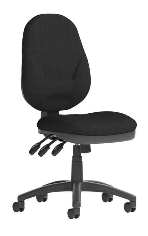 dynamic Eclipse XL III Operator Chair Permanent Contact Fabric Without armrest Height-Adjustable Seat Black 120 kg Eclipse Plus XL 670 x 670 x 1,000 mm