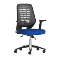 Dynamic Tilt & Lock Task Operator Chair Folding Arms Relay Silver Back, Stevia Blue Seat Without Headrest Medium Back