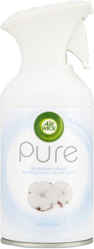 Air Wick Pure Soft Cotton Air Freshener Spray Subtle and Delicate Fragrance Odour Neutralising 250ml
