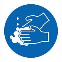 Health & Safety Poster Wash Your Hands Plastic Blue, White 15 x 15 cm