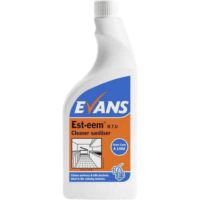 Evans Vanodine Cleaner and Sanitiser Est-eem RTU Unperfumed 750ml Pack of 6