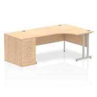 Dynamic Corner Right Hand Desk Maple MFC Cantilever Leg Grey Frame Impulse 2030/1200 x 800/600 x 730mm