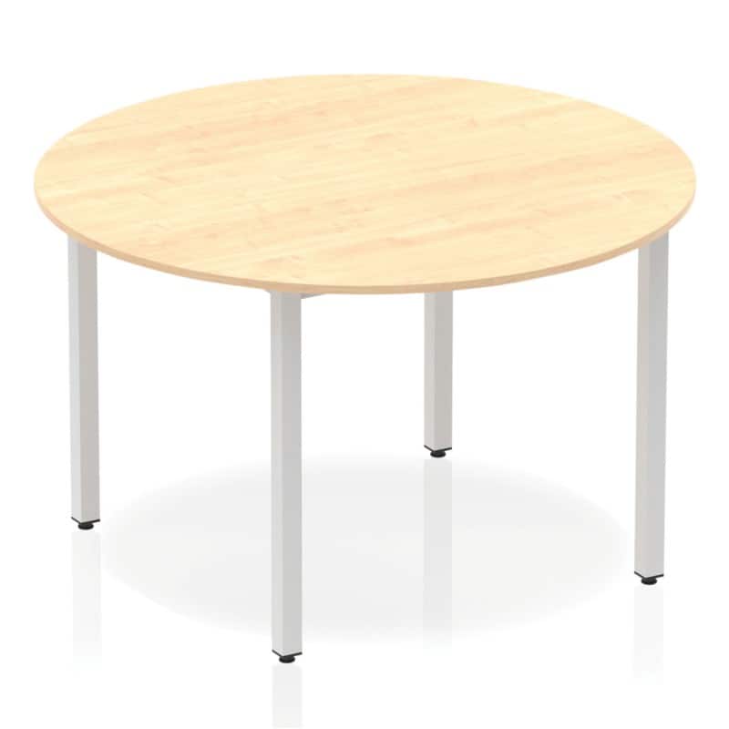 dynamic Impulse Conference Table Circular Maple 4 Metal legs 1,200 (W) x 1,200 (D) x 740 (H) mm MFC (Melamine Faced Chipboard)