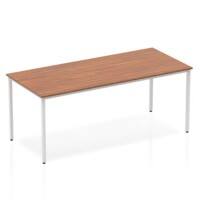 Dynamic Rectangular Straight Table Walnut MFC Box Frame Leg Silver Frame Impulse 1800 x 800 x 725mm