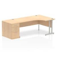 dynamic Impulse Right Hand Desk Corner Maple Cantilever 3 Drawers 1 Pedestal 2,230 (W) x 1,200 (D) x 730 (H) mm MFC (Melamine Faced Chipboard)