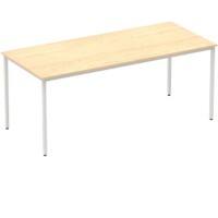 Dynamic Rectangular Straight Table Maple MFC Box Frame Leg Silver Frame Impulse 1800 x 800 x 725mm