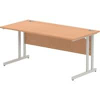 Dynamic Rectangular Office Desk Oak MFC Cantilever Leg Grey Frame Impulse 1600 x 800 x 730 mm