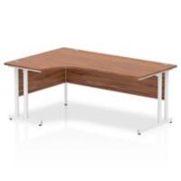 Corner Desks Left Hand Crescent Desk Walnut MFC Cantilever Legs White Impulse 1800/1200 x 600/800 x 730mm