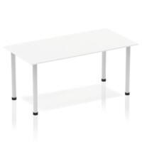 dynamic Impulse Conference Table Rectangular White 4 Metal legs 1,600 (W) x 800 (D) x 740 (H) mm MFC (Melamine Faced Chipboard)