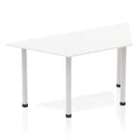Dynamic Trapezoidal Table White MFC Post Leg Silver Frame Impulse 1600 x 800 x 725mm
