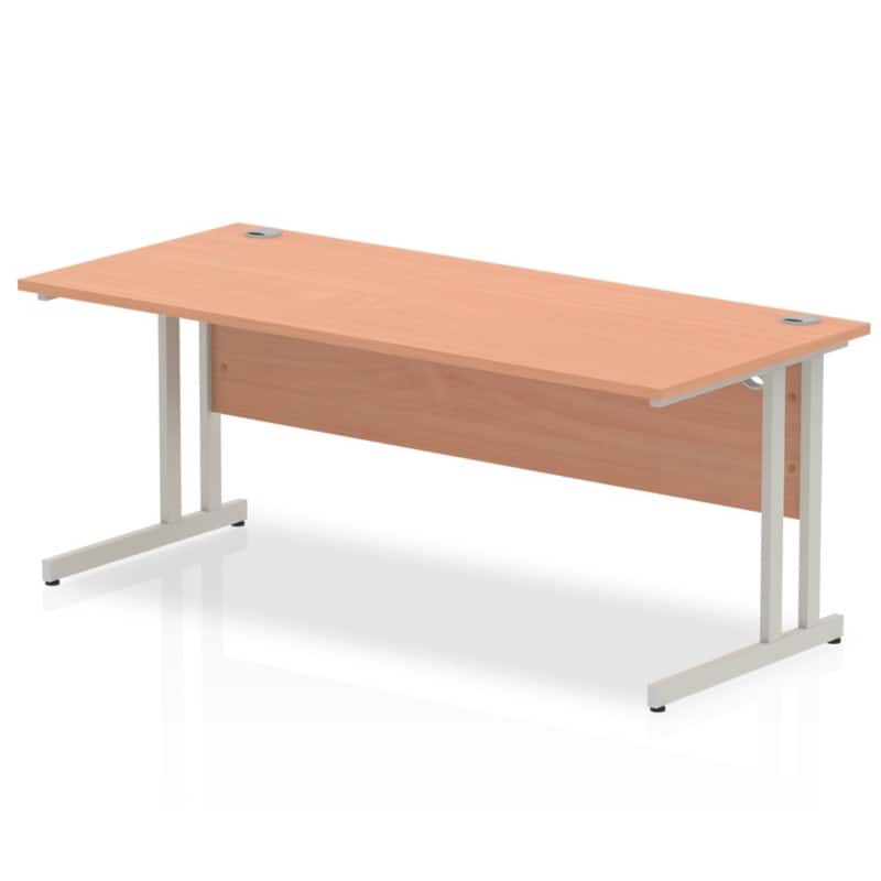 dynamic Impulse Straight Desk Rectangular Beech Cantilever 1,800 (W) x 800 (D) x 730 (H) mm MFC (Melamine Faced Chipboard)