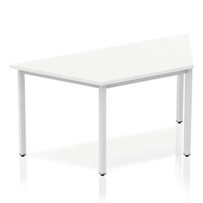 Dynamic Trapezoidal Table White MFC Box Frame Leg Silver Frame Impulse 1600 x 800 x 725mm