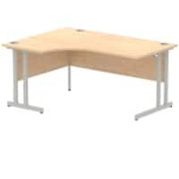 Dynamic Corner Left Hand Crescent Desk Maple MFC Cantilever Leg Grey Frame Impulse 1600/1200 x 600/800 x 730mm