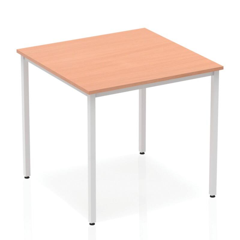 dynamic Impulse Conference Table Square Beech 4 Metal legs 800 (W) x 800 (D) x 740 (H) mm MFC (Melamine Faced Chipboard)