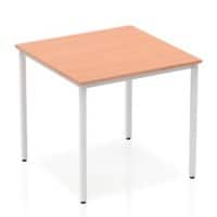 dynamic Impulse Conference Table Square Beech 4 Metal legs 800 (W) x 800 (D) x 740 (H) mm MFC (Melamine Faced Chipboard)