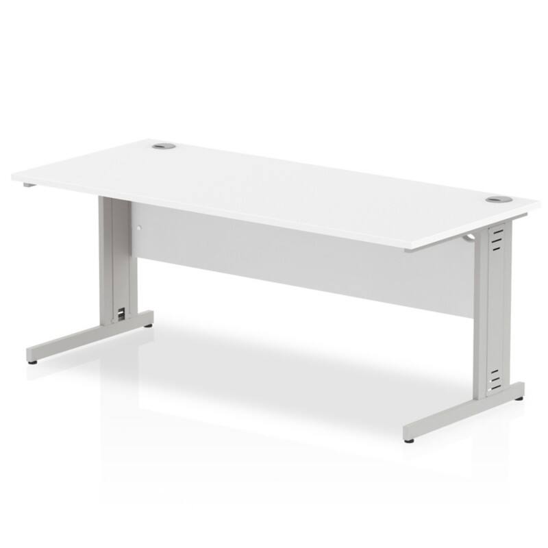 dynamic Impulse Office Desk Rectangular White Cantilever 1,800 (W) x 800 (D) x 730 (H) mm MFC (Melamine Faced Chipboard)