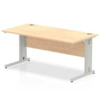 Dynamic Rectangular Office Desk Maple MFC Cable Managed Cantilever Leg Grey Frame Impulse 1600 x 800 x 730mm