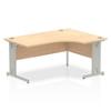Dynamic Corner Right Hand Crescent Desk Maple MFC Cable Managed Cantilever Leg Grey Frame Impulse 1600/1200 x 600/800 x 730mm