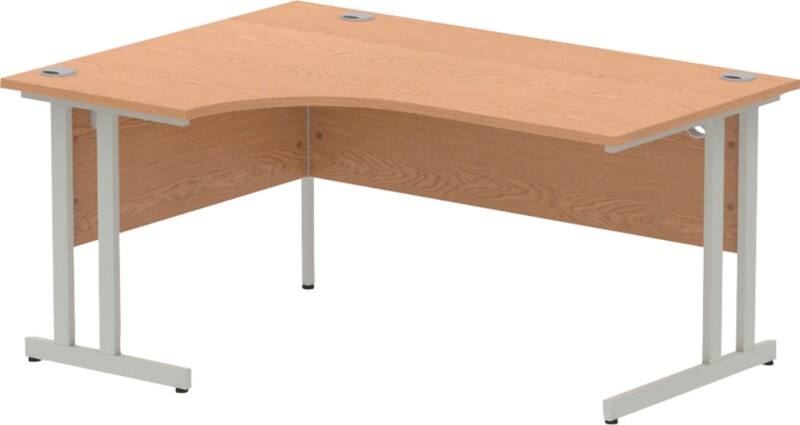 dynamic Impulse Left Hand Desk Freeform Oak Cantilever 1,600 (W) x 1,200 (D) x 730 (H) mm MFC (Melamine Faced Chipboard)