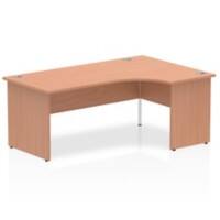 dynamic Impulse Right Hand Crescent Desk Corner Beech MFC (Melamine Faced Chipboard) Brown Base panel 1,400 x 1,200 x 730 mm