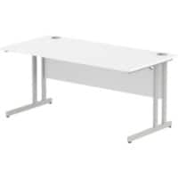 Dynamic Rectangular Straight Desk White MFC Cantilever Leg Grey Frame Impulse 1600 x 800 x 730mm