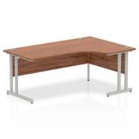 Dynamic Corner Right Hand Crescent Desk Walnut MFC Cantilever Leg Grey Frame Impulse 1800/1200 x 600/800 x 730mm