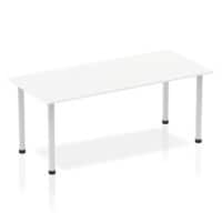 dynamic Impulse Conference Table Rectangular White 4 Metal legs 1,800 (W) x 800 (D) x 740 (H) mm MFC (Melamine Faced Chipboard)