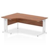 Dynamic Radial Right Hand Crescent Desk Walnut MFC Cable Managed Cantilever Leg White Frame Impulse 1800/1200 x 600/800 x 730mm