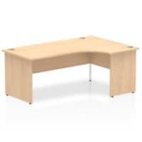 Dynamic Corner Right Hand Crescent Desk Maple MFC Panel End Leg Maple Frame Impulse 1800/1200 x 600/800 x 730mm