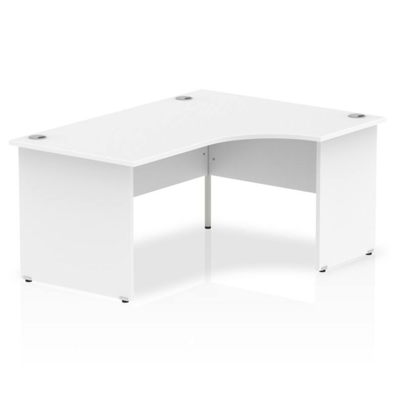 dynamic Impulse Right Hand Desk Corner White Base panel 1,600 (W) x 1,200 (D) x 730 (H) mm MFC (Melamine Faced Chipboard)