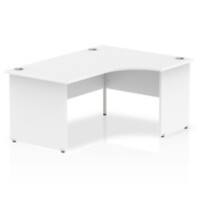 Dynamic Corner Right Hand Crescent Desk White MFC Panel End Leg White Frame Impulse 1600/1200 x 600/800 x 730mm