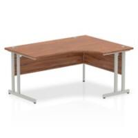 Dynamic Corner Right Hand Crescent Desk Walnut MFC Cantilever Leg Grey Frame Impulse 1600/1200 x 600/800 x 730mm