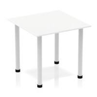 Dynamic Square Meeting Table White MFC Post Leg Silver Frame Impulse 800 x 800 x 725mm