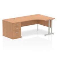 Dynamic Wave Right Hand Office Desk Oak MFC Cantilever Leg Grey Frame Impulse 2030/1200 x 800/600 x 730mm