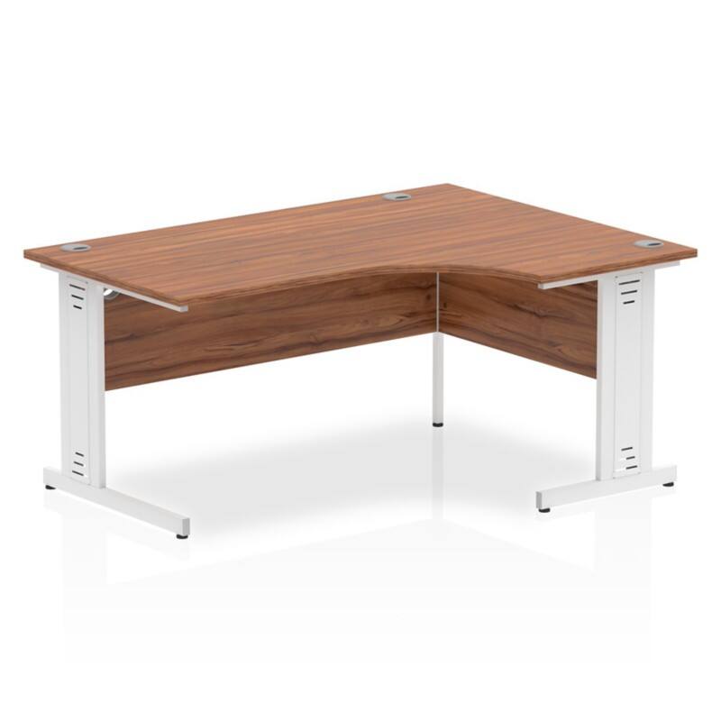 dynamic Impulse Right Hand Desk Freeform Walnut Cantilever 1,600 (W) x 1,200 (D) x 730 (H) mm MFC (Melamine Faced Chipboard)