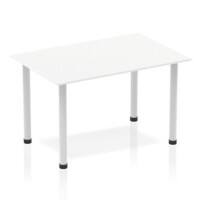 dynamic Impulse Conference Table Rectangular White 4 Metal legs 1,200 (W) x 800 (D) x 740 (H) mm MFC (Melamine Faced Chipboard)
