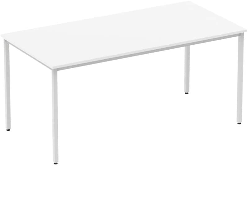 dynamic Impulse Conference Table Rectangular White 4 Metal legs 1,600 (W) x 800 (D) x 740 (H) mm MFC (Melamine Faced Chipboard)
