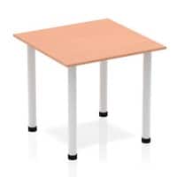 dynamic Impulse Conference Table Square Beech 4 Metal legs 800 (W) x 800 (D) x 740 (H) mm MFC (Melamine Faced Chipboard)