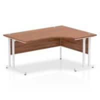 Corner Desks Right Hand Crescent Walnut MFC Cantilever Legs White Impulse 1600/1200 x 600/800 x 730mm