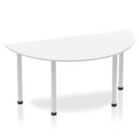 dynamic Impulse Conference Table Semi-circular White 4 Metal legs 1,600 (W) x 800 (D) x 740 (H) mm MFC (Melamine Faced Chipboard)
