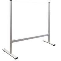 Franken Freestanding Counter & Desk Protective Screen 600 x 650mm Acrylic, Glass Silver Anodised