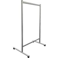 Franken Freestanding Mobile Partition Wall 1200 x 1800mm Acrylic, Glass Silver Anodised