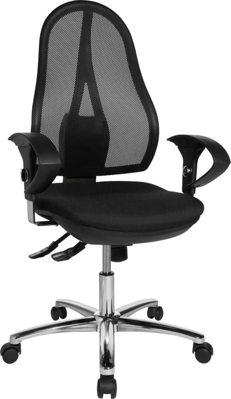 TOPSTAR Operator Chair Synchro Tilt Fabric, Mesh 2D Armrest Black 110 kg Open Point Deluxe